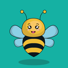 cute bee stuffed icon vector illustration design