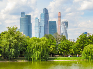 Modern skyscrapers in business distict, Moscow, Russia