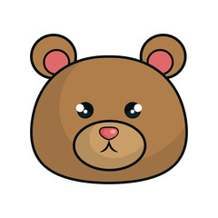 cute bear stuffed icon vector illustration design