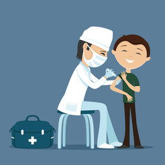 Doctor makes vaccination.