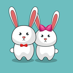 cute rabbit stuffed icon vector illustration design