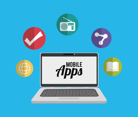 Mobile app technology icon vector illustration graphic design
