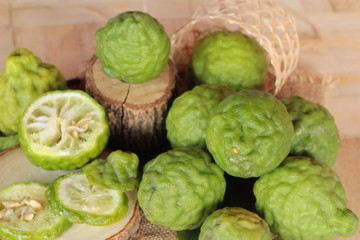 Fresh kaffir and sliced ,aromatic and medicinal.