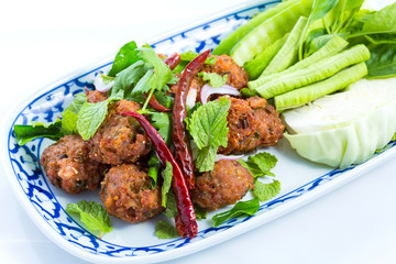 Deep fried spicy minced pork
