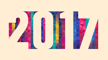 Happy new 2017 year. Colorful design.