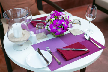 Served banquet table