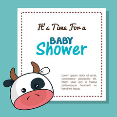 baby shower invitation with stuffed animal vector illustration design