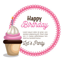 happy birthday celebration card vector illustration design