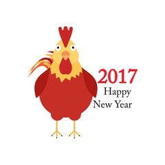 red rooster - a symbol of the new 2017 according to the Chinese calendar. 