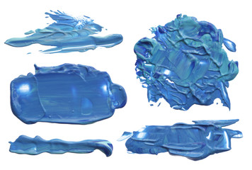 Fototapeta premium collection of abstract acrylic color brush strokes blots.