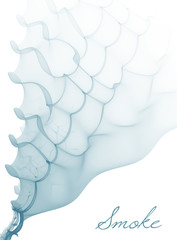 Bluish-gray smoke on a white background