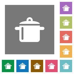 Cooking square flat icons