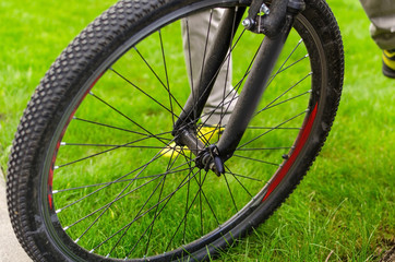 Fototapeta premium Young man with bicycle