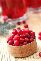 Fresh cranberry in a bowl