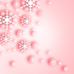 snowflakes and stars descending on background