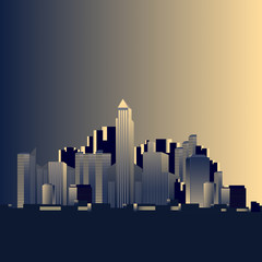 Simple City skyline - Vector Illustration