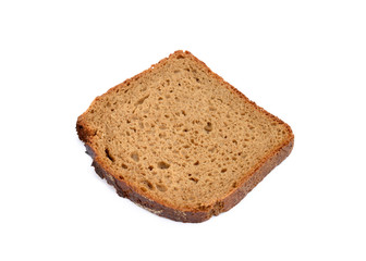 Slices of rye bread isolated with white background