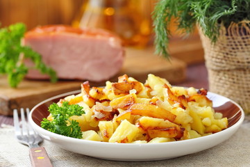 Roasted potato with fresh herbs