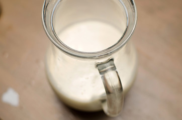 Close up of glass of milk