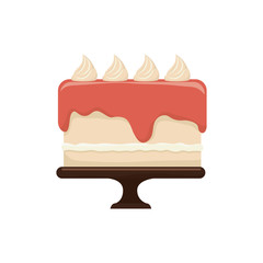delicious sweet cake birthday vector illustration design