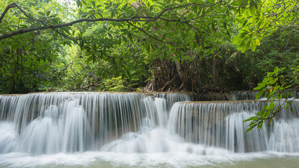 Beautiful waterfall, Huay Mea Kamin Waterfal, Located Kanchanaburi Province, Thailand
