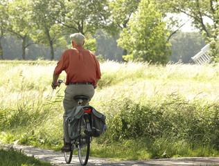 Old man on a bike