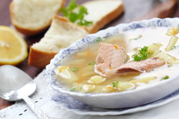 Fish soup with salmon