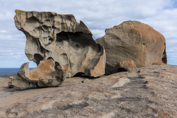 Fototapeta na wymiar Sculpted rock formation, Remarkable Rocks, Kangaroo Island, Australia