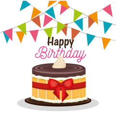happy birthday celebration card vector illustration design