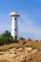 Fototapeta na wymiar Lighthouse landmark of Koh Lanta island, Krabi, Thailand.