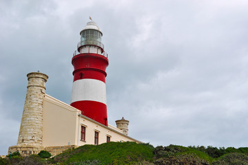 Sud Africa, 20/09/2009: il faro di Cape Agulhas, costruito nel 1849 vicino al villaggio di...
