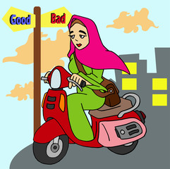 Hijab Ladies Biker