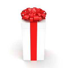 3D rendering White gift box