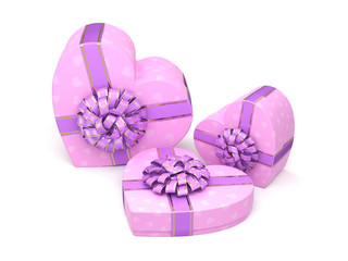 3D rendering Pink boxes heart