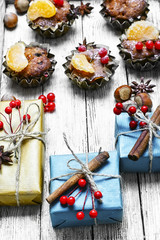 Christmas cupcakes and gifts
