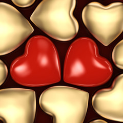 3D rendering background of hearts