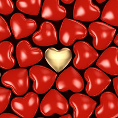 Obraz na płótnie Canvas 3D rendering background of hearts