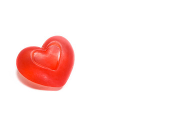 Red heart shaped soap