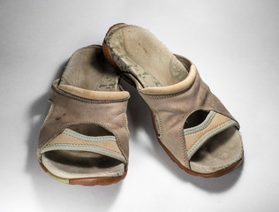 Old dirty shoes. Favorite female sandals.