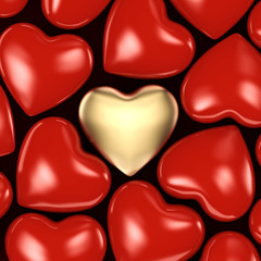 Naklejka na ściany i meble 3D rendering background of hearts