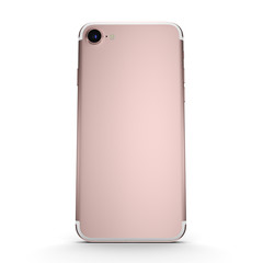 3D rendering pink smart phone with black screen