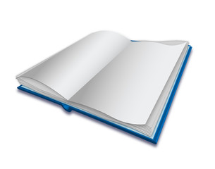 Book mockup with empty pages