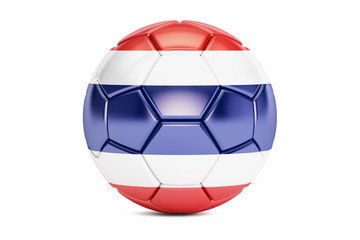 soccer ball with flag of Thailand, 3D rendering