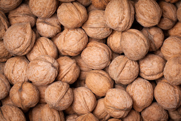 Walnuts in a pile