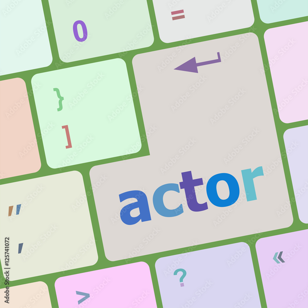 Poster actor button on keyboard key