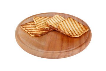 Burnt Toasted Bread on Wooden Board