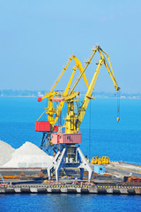 Port cargo crane and sand