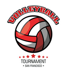 Fototapeta premium volleyball sport ball emblem vector illustration design