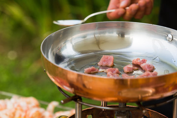 Detail of cooking meat
