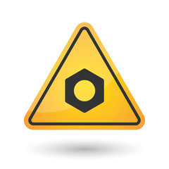 Isolated danger signal icon with a nut